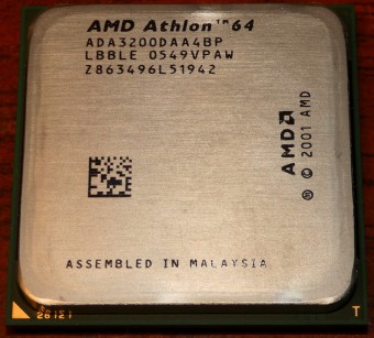 AMD Athlon 64 3200+ CPU (ADA3200DAA4BP LBBLE 0549VPAW) Malaysia 2001